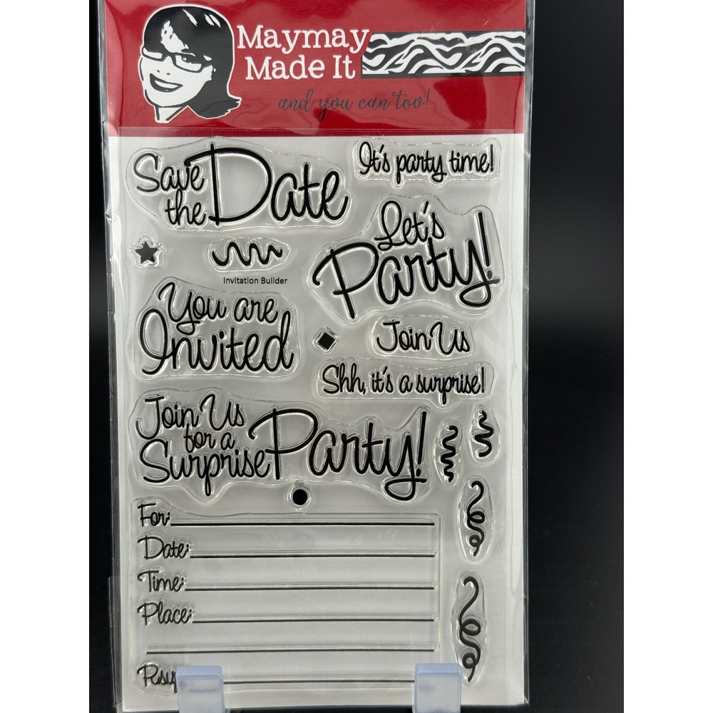 Maymay Made It Invitation Builder Clear Stamp Set Party Event Card Making DIY